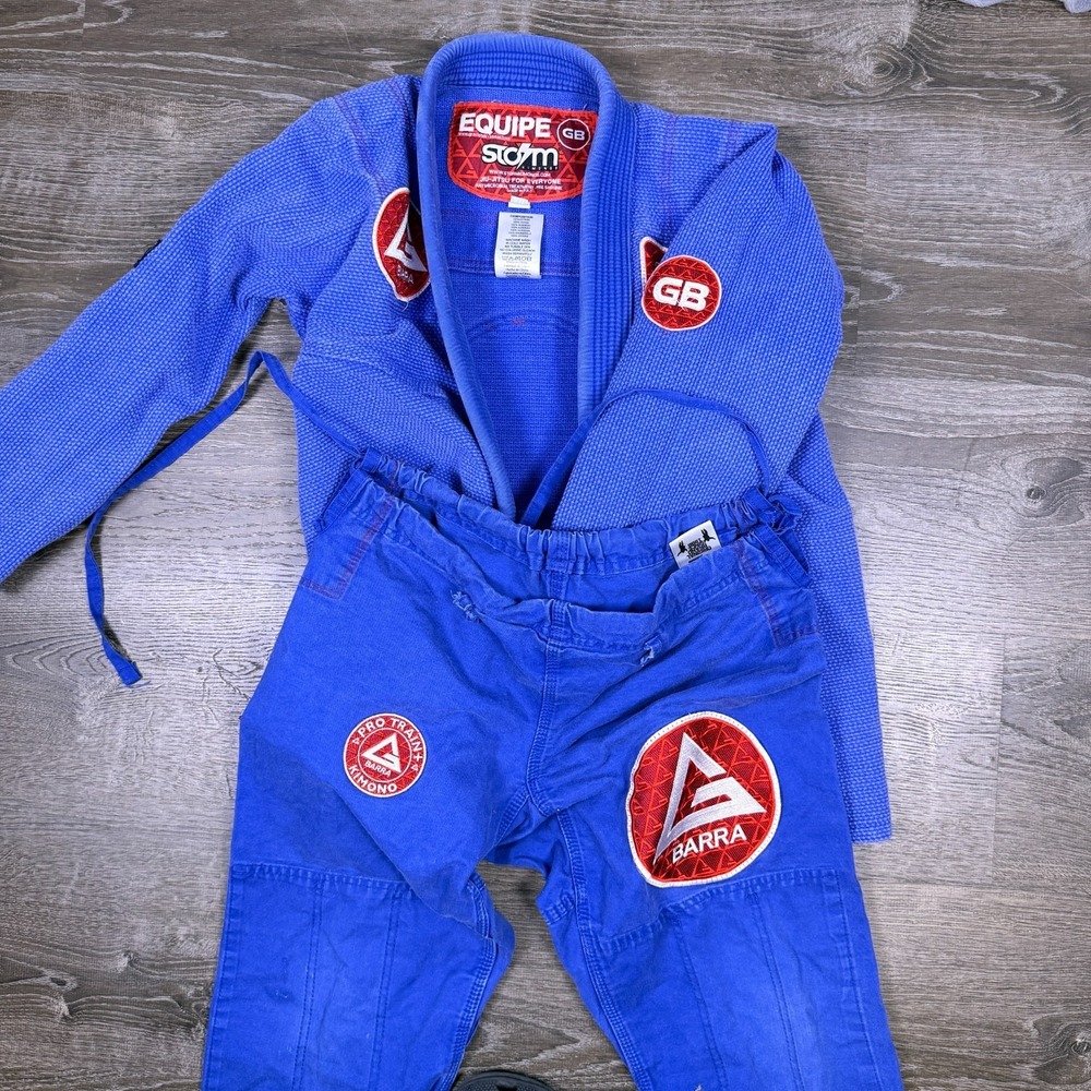 Gracie Barra Storm Kimono Jiu Jitsu Gi Set Mens A0 Blue BJJ